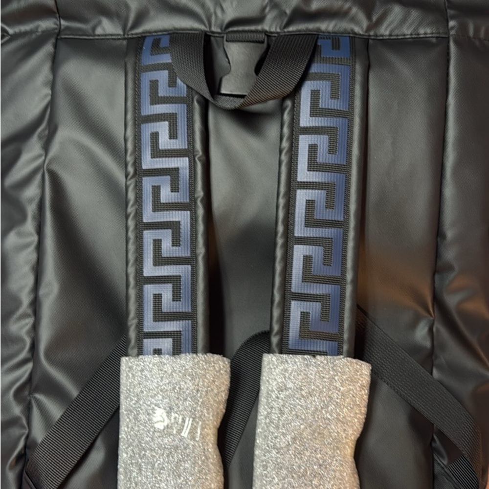 VERSACE Black and Blue Geometric Backpack
